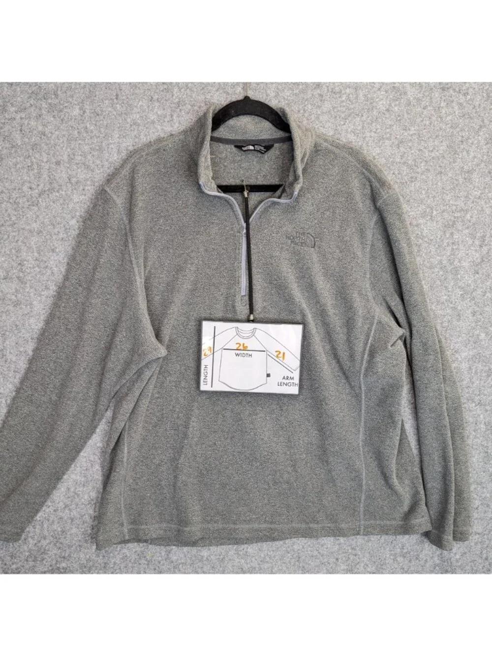 The North Face Mens XL Gray 1/4 Zip Fleece Pullover Shirt